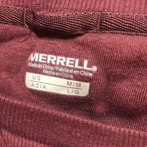Merrell Men's Ice Fleece Crew Sweatshirt Burgundy - Picture 6 of 8